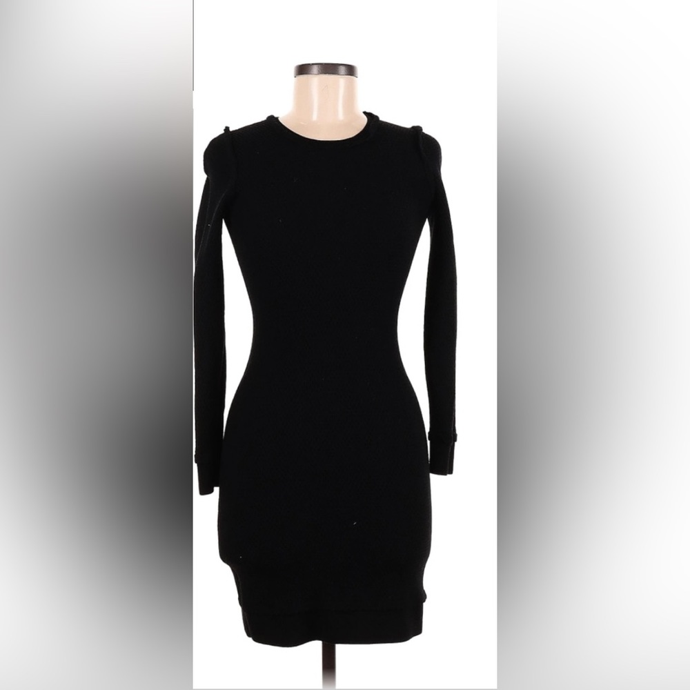 Michael Kors black ribbed sweater dress size small.